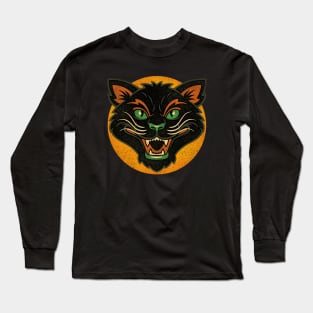 Vintage halloween cat Long Sleeve T-Shirt